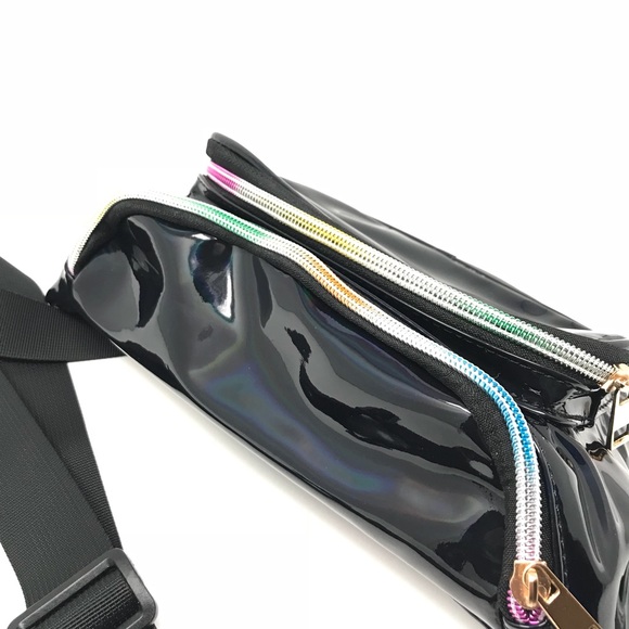 Fanny Pack Polyurethane Mini Bag w Rainbow Shine - Picture 5 of 8